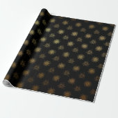 Papier Cadeau Black Gold Soleil Stals Galaxy Élégant Chic (Déroulé)