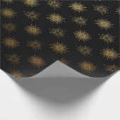 Papier Cadeau Black Gold Soleil Stals Galaxy Élégant Chic (Coin)