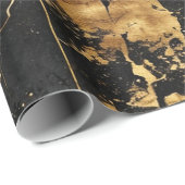 Papier Cadeau Black Gold Vintage (Coin rond)