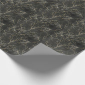 Papier Cadeau Black Golden Lights Bokeh Noël (Coin)