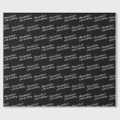 Papier Cadeau Black Grey Nom Age Chic Anniversaire (Plat)