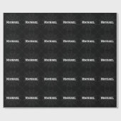 Papier Cadeau Black grey spider web Halloween motif Votre nom (Plat)