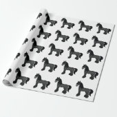Papier Cadeau Black Gypsy Vanner Clydesdale Shire Horse Motif (Déroulé)