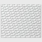 Papier Cadeau Black Happy Holidays Wordart Motif en blanc (Plat)