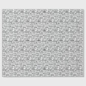 Papier Cadeau Black Judicial Text Word Cloud On White (Plat)