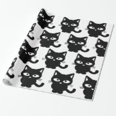 Papier Cadeau Black Kitty Chat Cute Halloween (Déroulé)