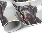 Papier Cadeau Black Lab Chien Animal de compagnie Black Labrador (Coin rond)