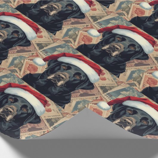 Papier Cadeau Black lab christmas gift wrap