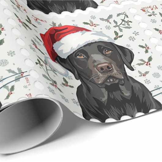 Papier Cadeau Black lab christmas gift wrap
