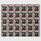 Papier Cadeau Black lab christmas gift wrap (Plat)