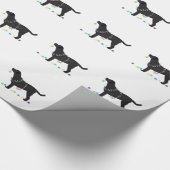 Papier Cadeau Black Lab Joyeux Noël Design (Coin)