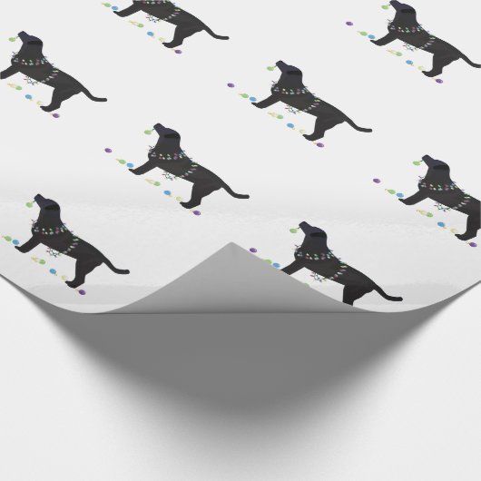 Papier Cadeau Black Lab Joyeux Noël Design (Coin)