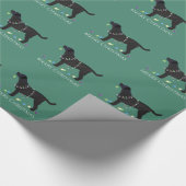 Papier Cadeau Black Lab Joyeux Noël Design (Coin)