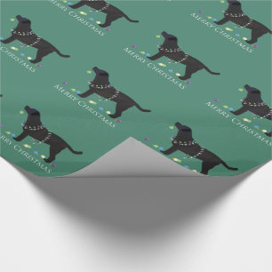 Papier Cadeau Black Lab Joyeux Noël Design