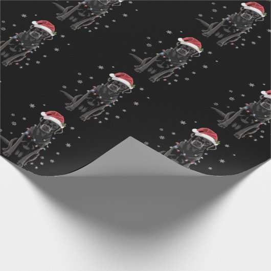 Papier Cadeau Black Lab Labrador Christmas Tree Light Pyjama Chi (Coin)