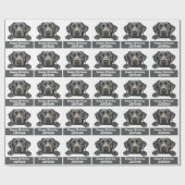 Papier Cadeau Black Labrador heureux anniversaire mignon (Plat)