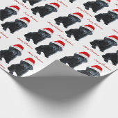 Papier Cadeau Black Labrador Joyeux Noël Chien Père Noël (Coin)