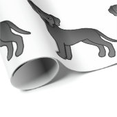 Papier Cadeau Black Labrador Retriever Motif de dessin de chien (Coin rond)