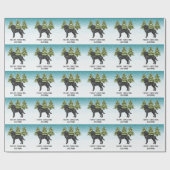 Papier Cadeau Black Labrador Retriever Winter Forest Texte perso (Plat)