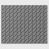 Papier Cadeau Black lace pattern on white background (Plat)