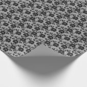 Papier Cadeau Black lace pattern on white background (Coin)