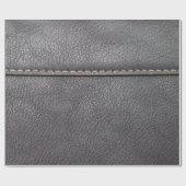 Papier Cadeau Black leather stitched with white stitching (Plat)