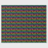 Papier Cadeau Black Lives Matt Rainbow typographie lgbt noir (Plat)