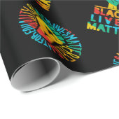 Papier Cadeau black lives matter x lgbt pride flag Equality 2020 (Coin rond)