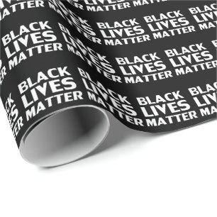 Papier Cadeau Black lives noir blanc motif cool rad