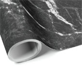 Papier Cadeau Black & Marbre blanc Modern Glam Soirée tendance (Coin rond)