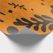 Papier Cadeau Black Matisse inspiré des feuilles d'or (Coin)