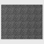 Papier Cadeau Black & Metallic Argent Floral Paisley dentelle (Plat)