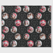 Papier Cadeau Black Modern Script Merry Christmas Family 6 photo (Plat)