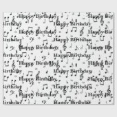 Papier Cadeau Black Musical Joyeux Anniversaire (Plat)