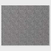 Papier Cadeau Black net lace with leopard pattern on white (Plat)