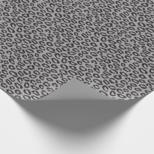 Papier Cadeau Black net lace with leopard pattern on white (Coin)