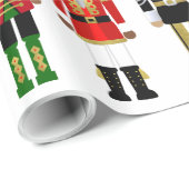 Papier Cadeau Black Nutcracker Happy Holidays Wrapper Paper (Coin rond)