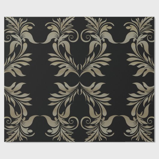 Papier Cadeau Black or Damask (Plat)