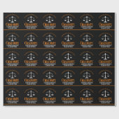Papier Cadeau Black Orange Law School Custom Graduation Party (Plat)