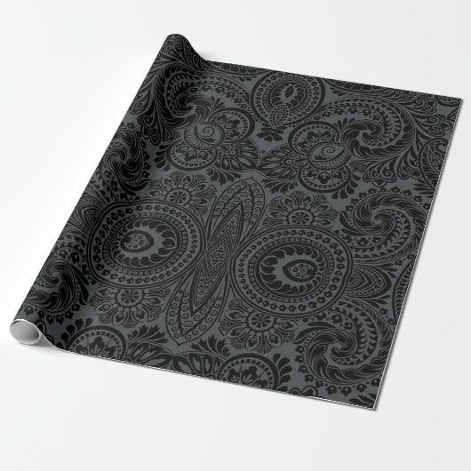 Papier Cadeau Black Paisley : (Déroulé)