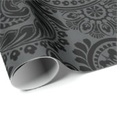 Papier Cadeau Black Paisley : (Coin rond)
