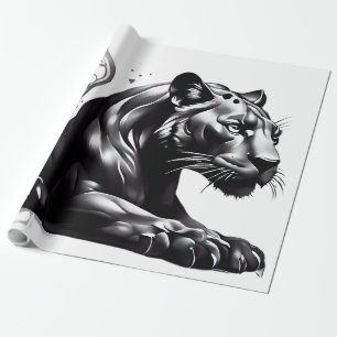 Papier cadeau Black Pantha design sauvage