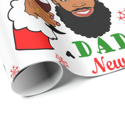 Papier Cadeau Black Père Noël Papa Noël Man Beard (Coin rond)