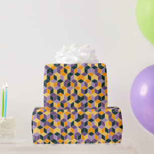 Papier Cadeau Black Purple Orange Bold Amusement Automne Fête An