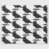 Papier Cadeau Black Raven Bird Wildlife Art (Plat)