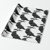 Papier Cadeau Black Raven Bird Wildlife Art (Déroulé)