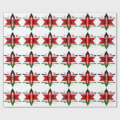 Papier Cadeau Black Red Green Star Kenya Safari (Plat)