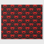 Papier Cadeau Black & Red Hearts Motif Valentine (Plat)