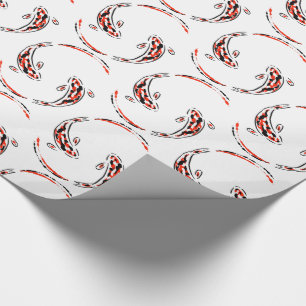 Papier Cadeau Black & Red Japanese Koi Fish Artistic