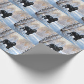 Papier Cadeau Black Russian Terrier Laisser neiger Noël (Coin)